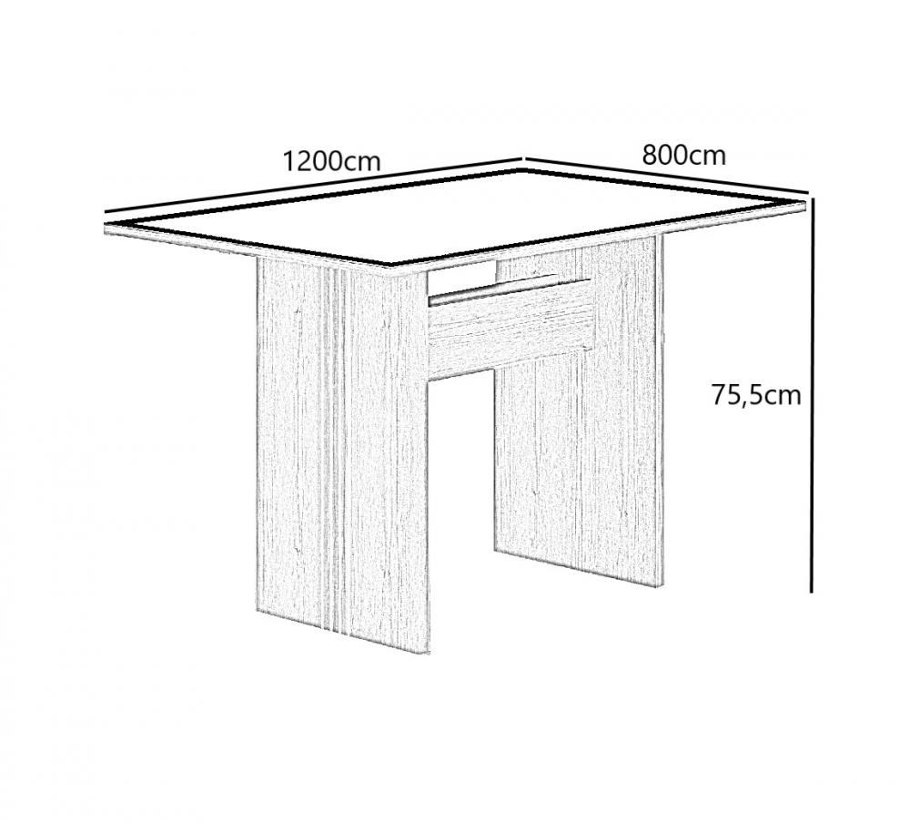 Mesa de Jantar 1,20m para 4 Cadeiras Florença New Leifer Moveis CADEIRAS NÃO INCLUSAS Braúna/Off White
