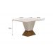 Mesa de Jantar 4 Lugares 1,20m Tampo Copo MDF/Vidro Larissa Moveis Leifer CADEIRAS NÃO INCLUSAS Braúna/Off White, Copo com vidro