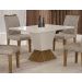 Mesa de Jantar 4 Lugares 1,20m Tampo Copo MDF/Vidro Larissa Moveis Leifer CADEIRAS NÃO INCLUSAS Braúna/Off White, Copo com vidro