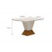 Mesa de Jantar 4 Lugares 1,20m Tampo Copo MDF/Vidro Larissa Moveis Leifer CADEIRAS NÃO INCLUSAS Freijó/Off White, Copo com vidro