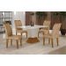 Mesa de Jantar 4 Lugares 1,20m Tampo Copo MDF/Vidro Larissa Moveis Leifer CADEIRAS NÃO INCLUSAS Freijó/Off White/Off White, Copo com vidro