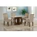 Mesa de Jantar 6 Lugares 1,60m Tampo Copo MDF/Vidro Larissa Moveis Leifer Braúna/Off White, Copo com vidro