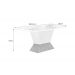 Mesa de Jantar 6 Lugares 1,60m Tampo MDF/Vidro Larissa Moveis Leifer Braúna/Off White, Reto com vidro