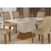 Mesa de Jantar 6 Lugares 1,80m Tampo Copo MDF/Vidro Larissa Moveis Leifer CADEIRAS NÃO INCLUSAS Freijó/Off White, Copo com vidro