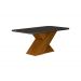 Mesa de Jantar 6 Lugares Tampo Copo MDF/Vidro Ilhéus 1,60m Leifer Moveis CADEIRAS NÃO INCLUSAS Freijó/Chumbo, Copo com vidro