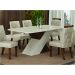 Mesa de Jantar 6 Lugares Tampo Copo MDF/Vidro Ilheus 1,60m Leifer Moveis CADEIRAS NÃO INCLUSAS Braúna/Off White, Copo com vidro