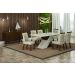 Mesa de Jantar 6 Lugares Tampo Vidro Ilheus 1,80m Leifer Moveis CADEIRAS NÃO INCLUSAS Braúna/Off White, Copo com vidro