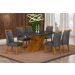 Mesa de Jantar 6 Lugares Tampo Vidro Ilheus 1,80m Leifer Moveis CADEIRAS NÃO INCLUSAS Freijó/Chumbo, Copo com vidro