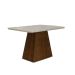 Mesa de Jantar Slim Retangular Tampo Copo MDF/Vidro 180cm Pampulha New Moveis Leifer CADEIRAS NÃO INCLUSAS Braúna/Off White, Copo com vidro