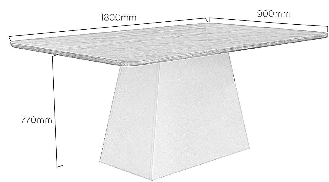 Mesa de Jantar Slim Retangular Tampo Copo MDF/Vidro 180cm Pampulha New Moveis Leifer CADEIRAS NÃO INCLUSAS Braúna/Off White, Copo com vidro