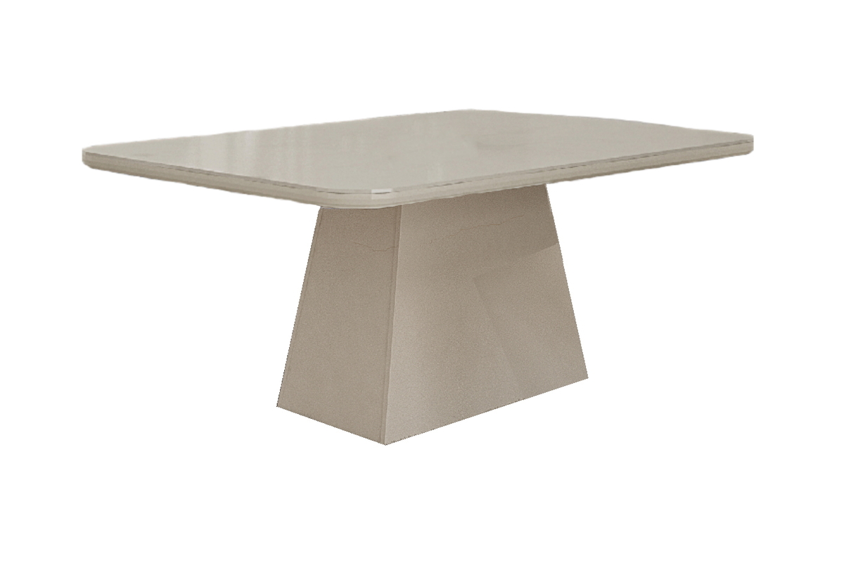 Mesa de Jantar Slim Retangular Tampo Copo MDF/Vidro 180cm Pampulha New Moveis Leifer CADEIRAS NÃO INCLUSAS Off White, Copo com vidro