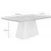 Mesa de Jantar Slim Retangular Tampo Copo MDF/Vidro 180cm Pampulha New Moveis Leifer CADEIRAS NÃO INCLUSAS Off White, Copo com vidro