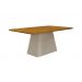 Mesa de Jantar Slim Retangular Tampo Reto MDF Sem Vidro 120cm Pampulha New Moveis Leifer Off/Freijó, Reto sem vidro (tampo freijó)