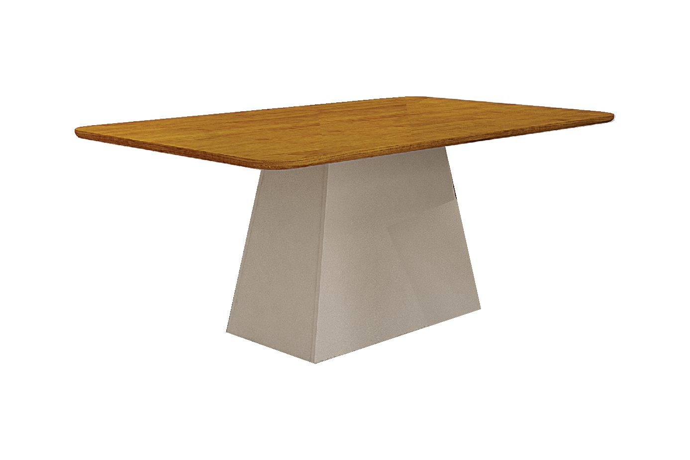 Mesa de Jantar Slim Retangular Tampo Reto MDF Sem Vidro 120cm Pampulha New Moveis Leifer Off/Freijó, Reto sem vidro (tampo freijó)