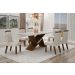 Mesa de Jantar Tampo Copo MDF/Vidro 1,80 Agata Leifer Moveis CADEIRAS NÃO INCLUSAS Braúna/Off White, Copo com vidro