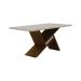 Mesa de Jantar Tampo Copo MDF/Vidro 1,80 Agata Leifer Moveis CADEIRAS NÃO INCLUSAS Braúna/Off White, Copo com vidro