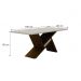 Mesa de Jantar Tampo Copo MDF/Vidro 1,80 Agata Leifer Moveis CADEIRAS NÃO INCLUSAS Braúna/Off White, Copo com vidro