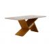 Mesa de Jantar Tampo Copo MDF/Vidro 1,80 Agata Leifer Moveis CADEIRAS NÃO INCLUSAS Freijó/Off White, Copo com vidro