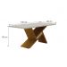 Mesa de Jantar Tampo Copo MDF/Vidro 1,80 Agata Leifer Moveis CADEIRAS NÃO INCLUSAS Freijó/Off White, Copo com vidro