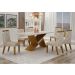 Mesa de Jantar Tampo Copo MDF/Vidro 1,80 Agata Leifer Moveis CADEIRAS NÃO INCLUSAS Freijó/Off White, Copo com vidro
