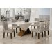 Mesa de Jantar Tampo Copo MDF/Vidro 6 Lugares 1,80m Perola Leifer CADEIRAS NÃO INCLUSAS Braúna/Off White, Copo com vidro