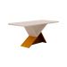 Mesa de Jantar Tampo Copo MDF/Vidro 6 Lugares 1,80m Perola Leifer CADEIRAS NÃO INCLUSAS Freijó/Off White, Copo com vidro