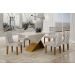 Mesa de Jantar Tampo Copo MDF/Vidro 6 Lugares 1,80m Perola Leifer CADEIRAS NÃO INCLUSAS Freijó/Off White, Copo com vidro