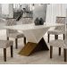 Mesa de Jantar Tampo Copo Vidro 6 Lugares 1,60m Perola Leifer CADEIRAS NÃO INCLUSAS Braúna/Off White, Copo com vidro