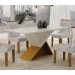 Mesa de Jantar Tampo Copo Vidro 6 Lugares 1,60m Perola Leifer CADEIRAS NÃO INCLUSAS Freijó/Off White, Copo com vidro