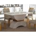 Mesa para 04 Cadeiras Atenas Tampo Copo MDF/Vidro 1,20m Leifer Moveis Off White/Freijó/Off White, Copo com vidro