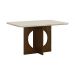 Mesa para 04 Cadeiras Tampo Copo Vidro/MDF 120cm Lorena Leifer Moveis Braúna/Off White, Copo com vidro