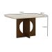 Mesa para 04 Cadeiras Tampo Copo Vidro/MDF 120cm Lorena Leifer Moveis Braúna/Off White, Copo com vidro