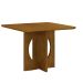 Mesa para 04 Cadeiras Tampo Vidro/MDF 90cm Lorena Leifer Moveis CADEIRAS NÃO INCLUSAS Freijó