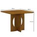 Mesa para 04 Cadeiras Tampo Vidro/MDF 90cm Lorena Leifer Moveis CADEIRAS NÃO INCLUSAS Freijó