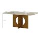 Mesa para 06 Cadeiras Tampo Copo Vidro/MDF 160cm Lorena Leifer Moveis CADEIRAS NÃO INCLUSAS Freijó/Off White, Copo com vidro