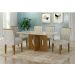 Mesa para 06 Cadeiras Tampo Copo Vidro/MDF 160cm Lorena Leifer Moveis CADEIRAS NÃO INCLUSAS Freijó/Off White, Copo com vidro