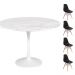 Conjunto Mesa Saarinen Redonda Espirito Santo 107cm + 4 Cadeiras Eames DSW - Preta