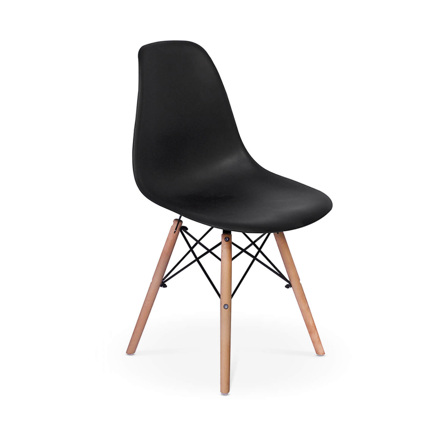 Conjunto Mesa Saarinen Redonda Espirito Santo 107cm + 4 Cadeiras Eames DSW - Preta