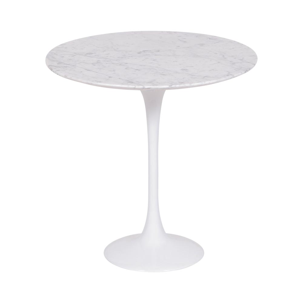 Mesa Saarinen Lateral Carrara 51cm - Base Branca