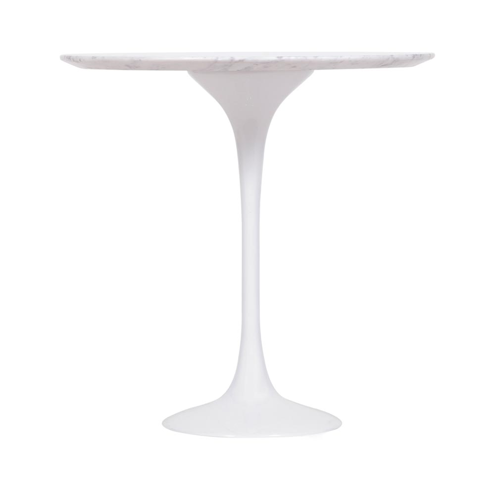Mesa Saarinen Lateral Carrara 51cm - Base Branca