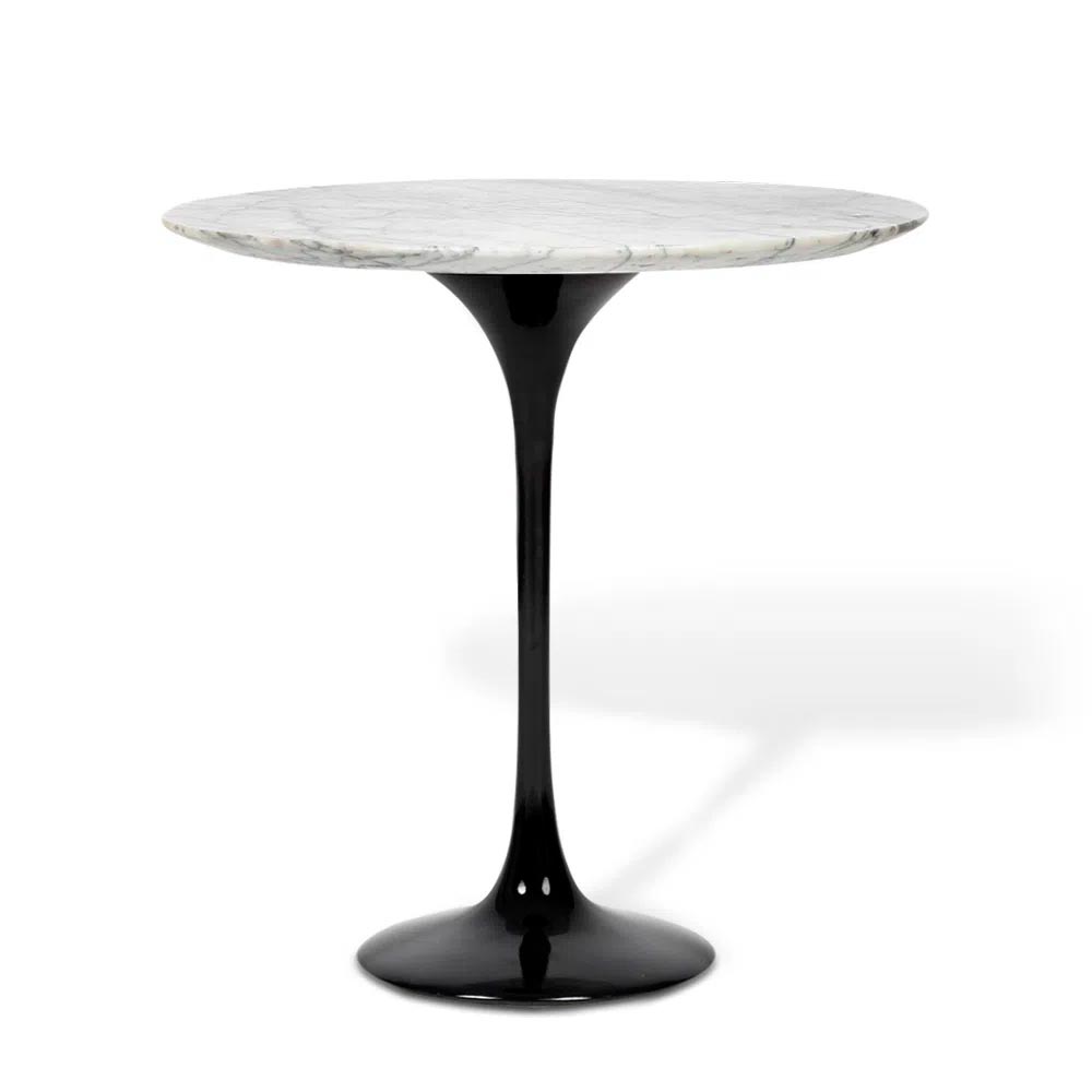 Mesa Saarinen Lateral Carrara 51cm - Base Preta