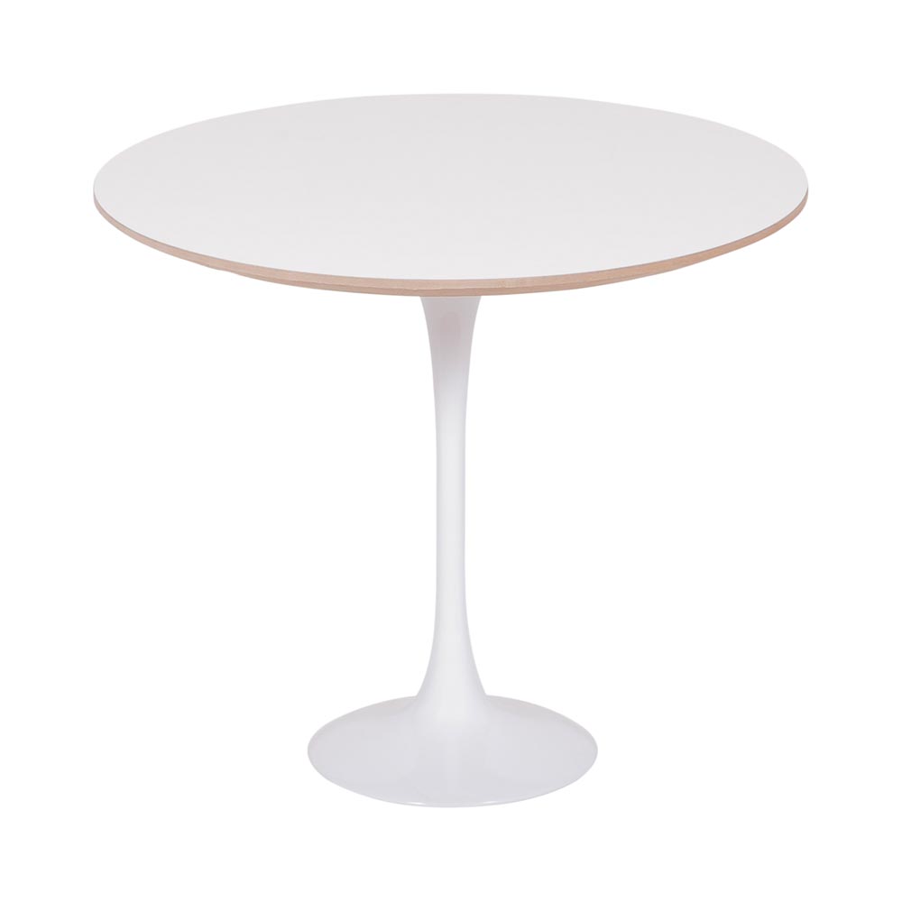 Mesa Saarinen Lateral Fórmica Branca 51cm - Base Branca
