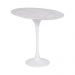 Mesa Saarinen Lateral Oval Carrara 57x38cm - Base Branca