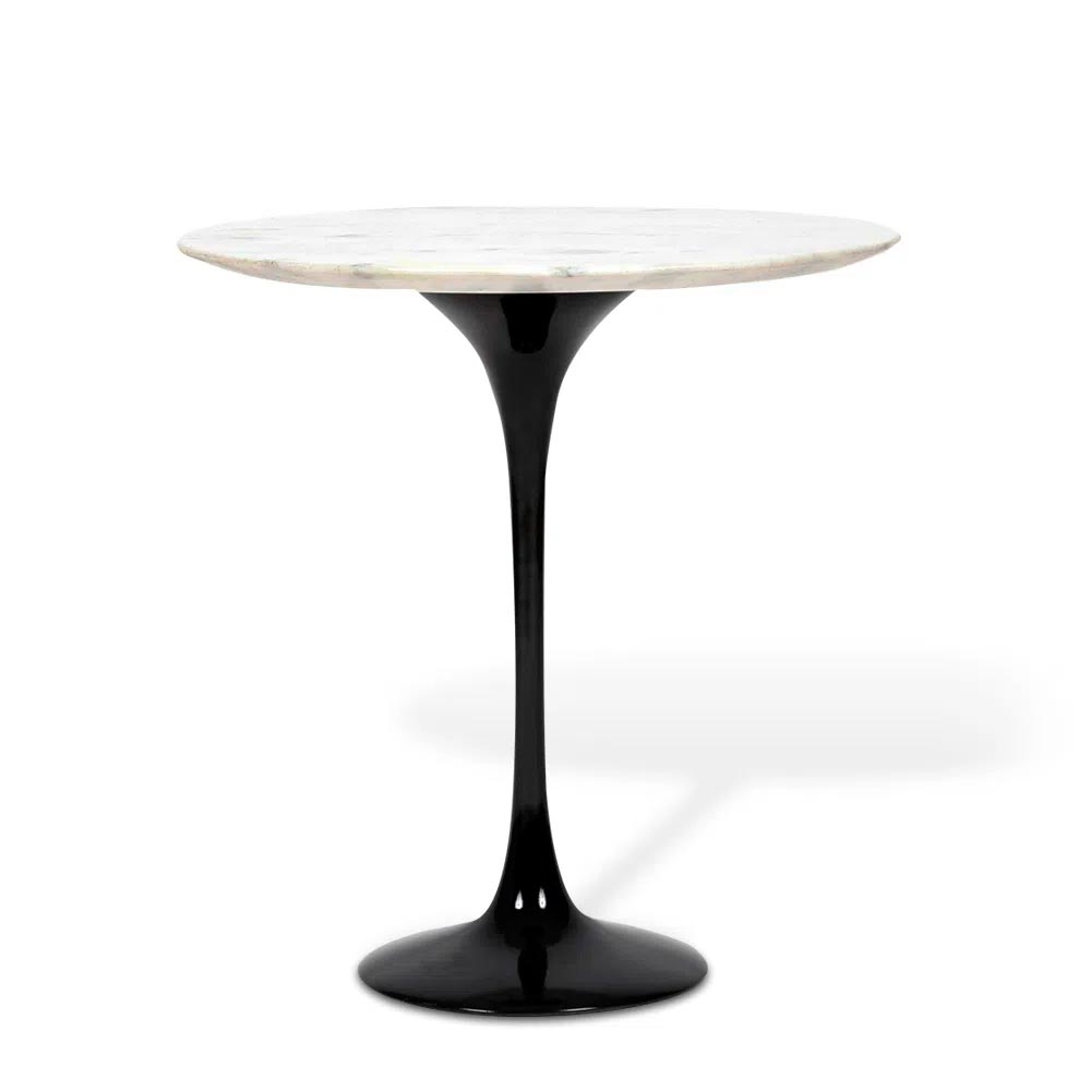 Mesa Saarinen Lateral Oval Espírito Santo 57x38cm - Base Preta
