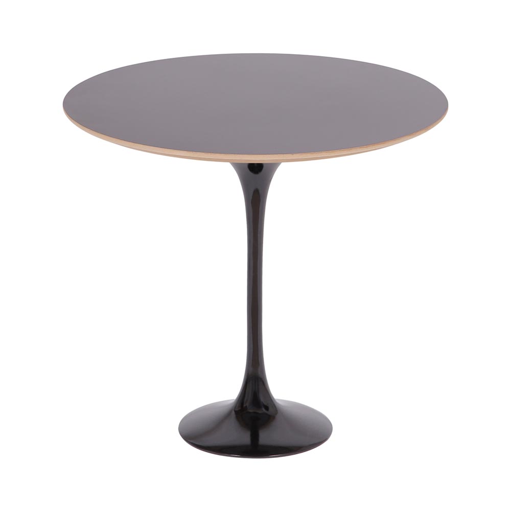 Mesa Saarinen Lateral Oval Fórmica Preta 57x38cm - Base Preta