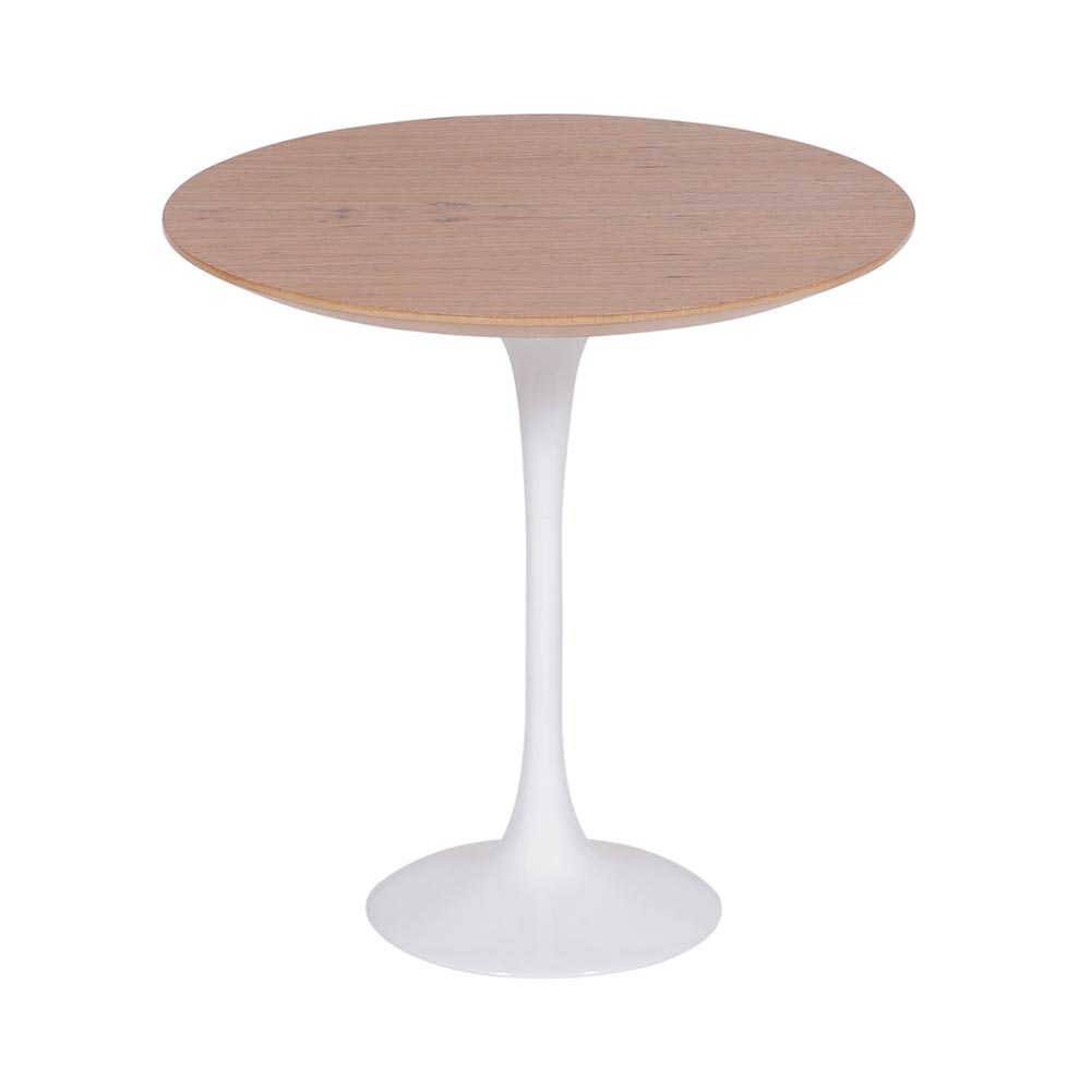 Mesa Saarinen Lateral Oval Freijó 57x38cm - Base Branca