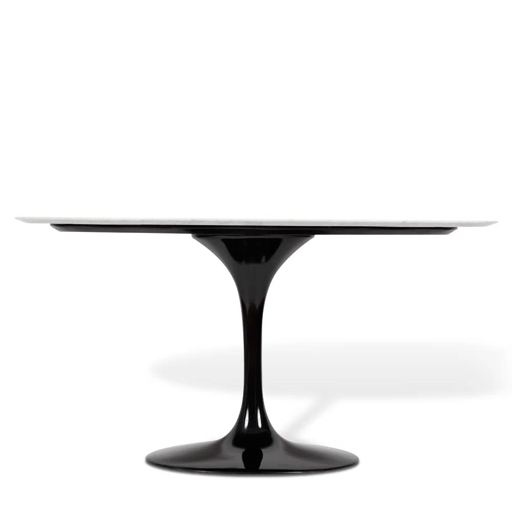 Mesa Saarinen Oval Carrara 160x90cm - Base Preta