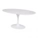 Mesa Saarinen Oval Carrara 180x100cm - Base Branca