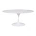Mesa Saarinen Oval Carrara 180x100cm - Base Branca