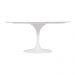 Mesa Saarinen Oval Carrara 180x100cm - Base Branca